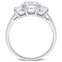 Julianna B Sterling Silver Cubic Zirconia 3 Stone Ring