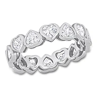 Julianna B Sterling Silver Cubic Zirconia Heart Eternity Band