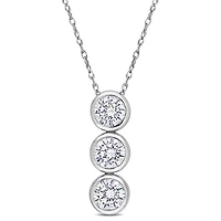 Julianna B Sterling Silver Cubic Zirconia Drop Pendant With Chain