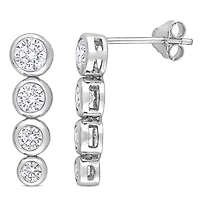 Julianna B Sterling Silver Cubic Zirconia Drop Earrings