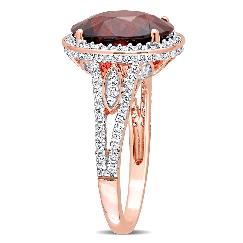 Julianna B 14K Garnet and Diamond Cocktail Ring