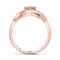 10K Rose Gold Morganite and Diamond Infinity Ring