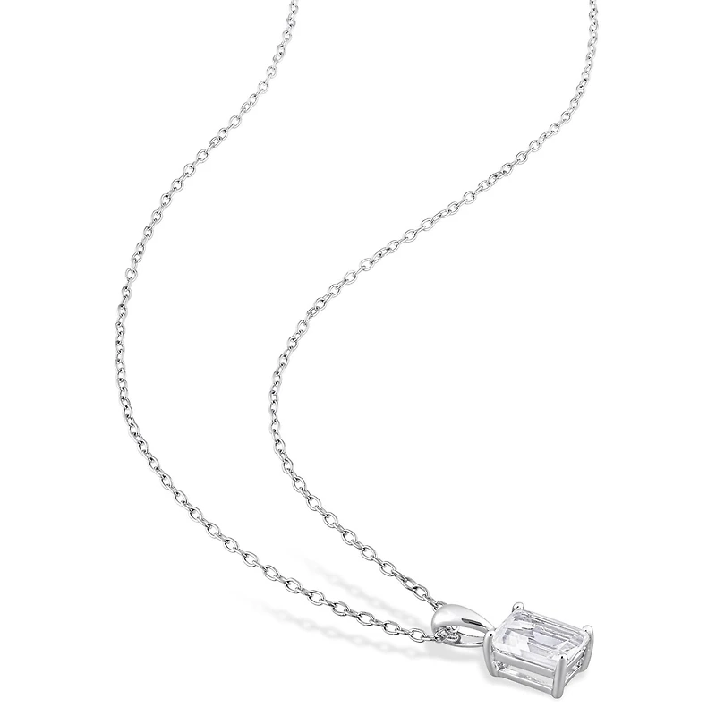 Julianna B Sterling Silver White Topaz Pendant