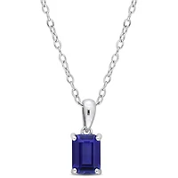 Julianna B Sterling Silver Created Sapphire Pendant