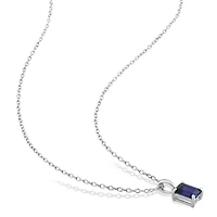Julianna B Sterling Silver Created Sapphire Pendant