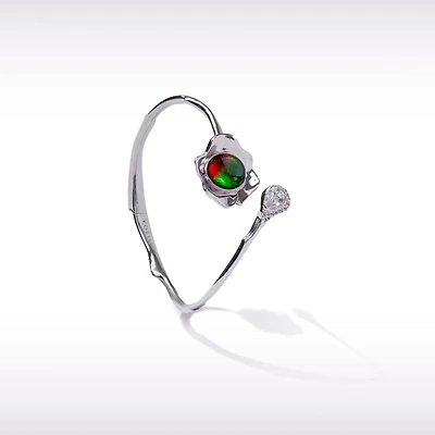 Korite Bloom Sterling Silver Ammolite Bracelet