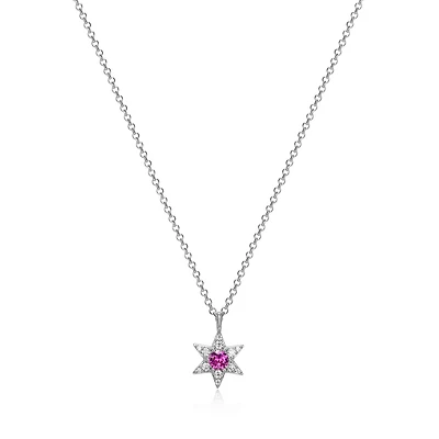 Reign Pink Sapphire Star Necklace