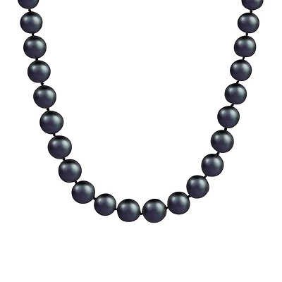 Sterling Silver 18" 12-15Mm Black Freshwater Pearl Necklace