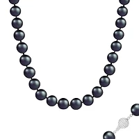 Sterling Silver 18" 12-15Mm Black Freshwater Pearl Necklace