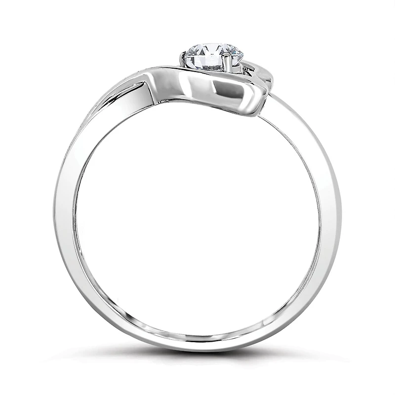 Sterling Silver White Topaz Infinity Heart Ring