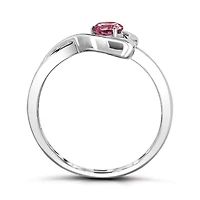 Sterling Silver Pink Tourmaline Infinity Heart Ring