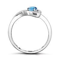 Sterling Silver Blue Topaz Infinity Heart Ring