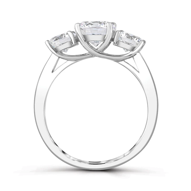 10K White Gold Cubic Zirconia 3 Stone Anniversary Ring