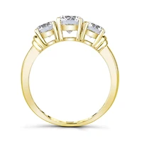 10K Yellow Gold Cubic Zirconia 3 Stone Anniversary Ring
