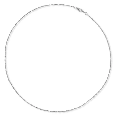 10K White Gold 18" 1.25mm Singapore Chain