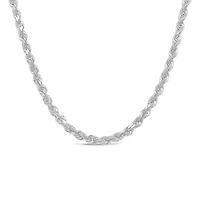 10K White Gold 20" 2mm Semi Solid Diamond Cut Rope Chain
