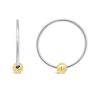 10K White Gold Sleeper with Bead