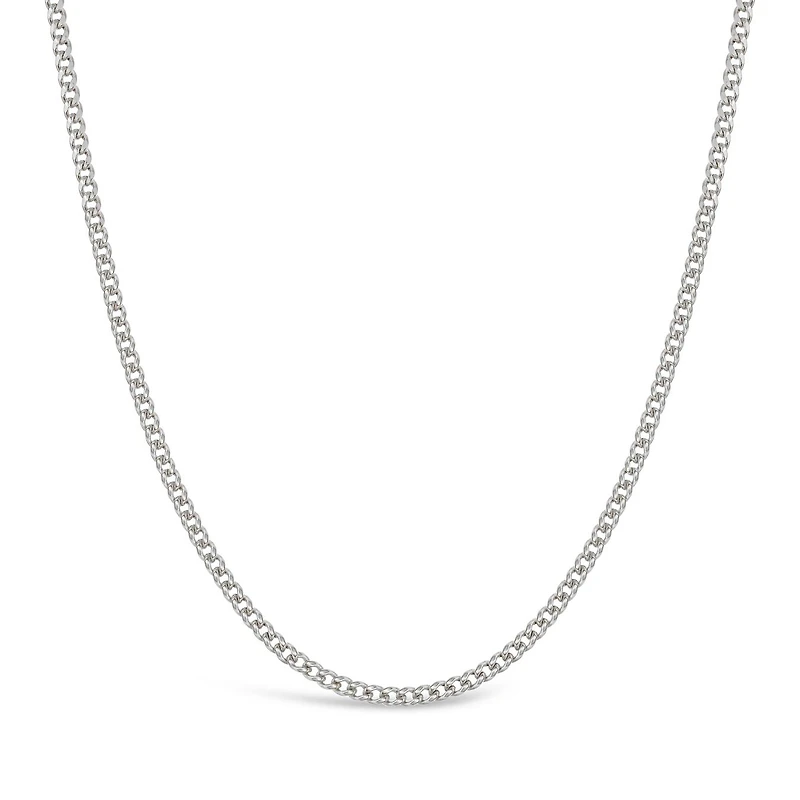 10K White Gold 24" Semi-Solid Miami Cuban Chain
