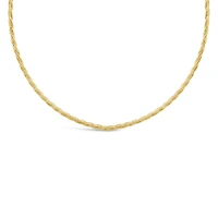 10K Yellow Gold 16" + 2" Extender Braided Spring Omega Chain