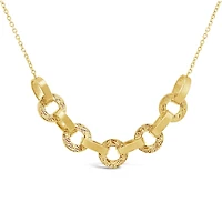 10K Yellow Gold Diamond Cut Disc Necklace 18