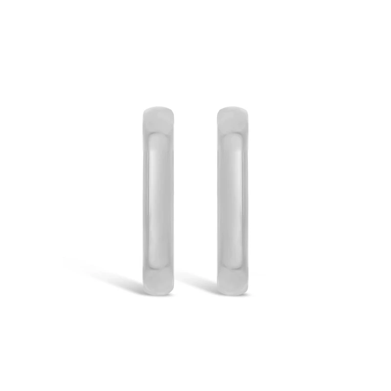 10K White Gold Oval Hoop Earring