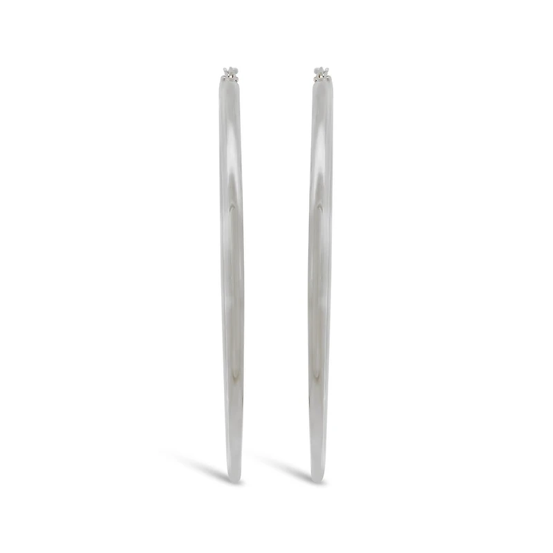10K White Gold Large Hoop Earring