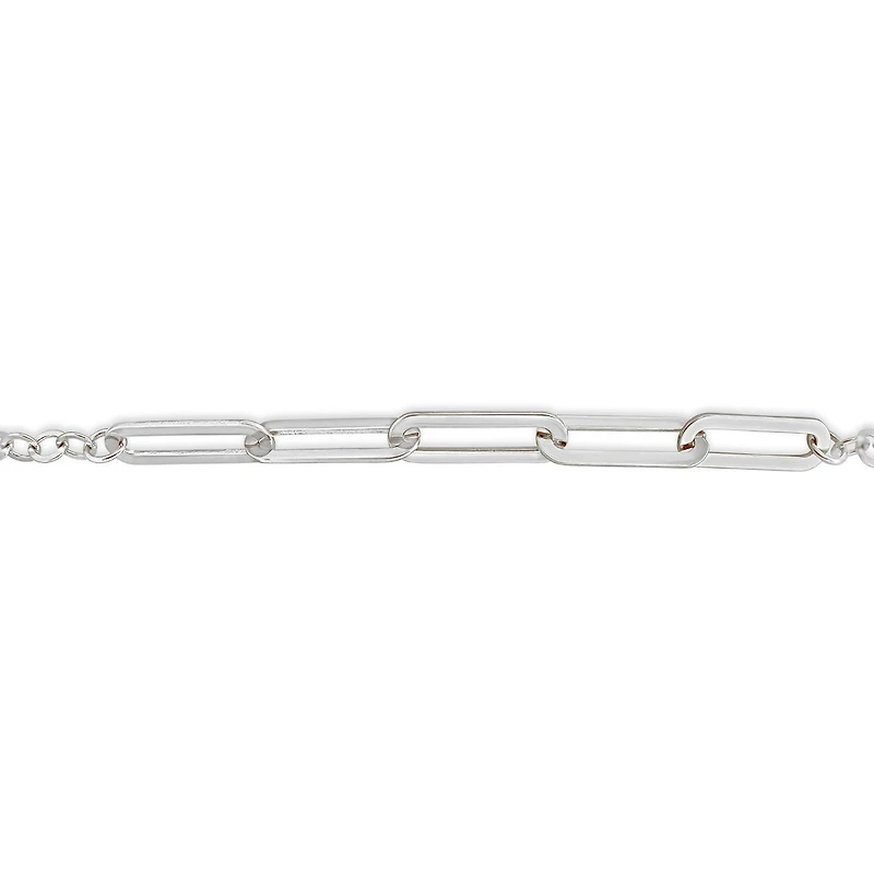 10K White Gold 8.5" Paperclip Link Bracelet