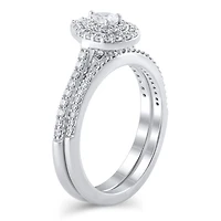 10K White Gold 0.62CTW Pear Shaped Diamond Bridal Set