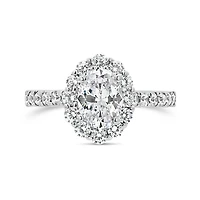 Jenny Packham 18K White Gold Lab Grown 2.00CTW Oval Cut Diamond Bridal Ring