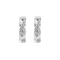 Infinite Love 10K White Gold Diamond Hoop Earrings