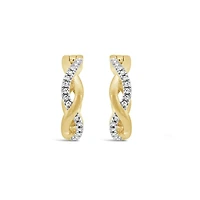 Infinite Love 10K Yellow Gold Diamond Hoop Earrings