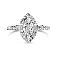 Jenny Packham 18K White Gold Lab Grown 1.50CTW Marquise Diamond Bridal Ring