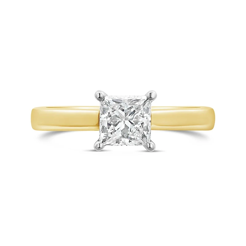 New Brilliance 14K Yellow Gold Lab Grown 1.00CT Princess Cut Diamond Ring