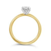 New Brilliance 14K Yellow & White Gold Lab Grown 1.26CTW Oval Diamond Solitaire Ring