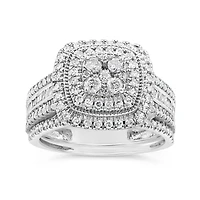10K White Gold 1.00CTW Diamond Bridal Set