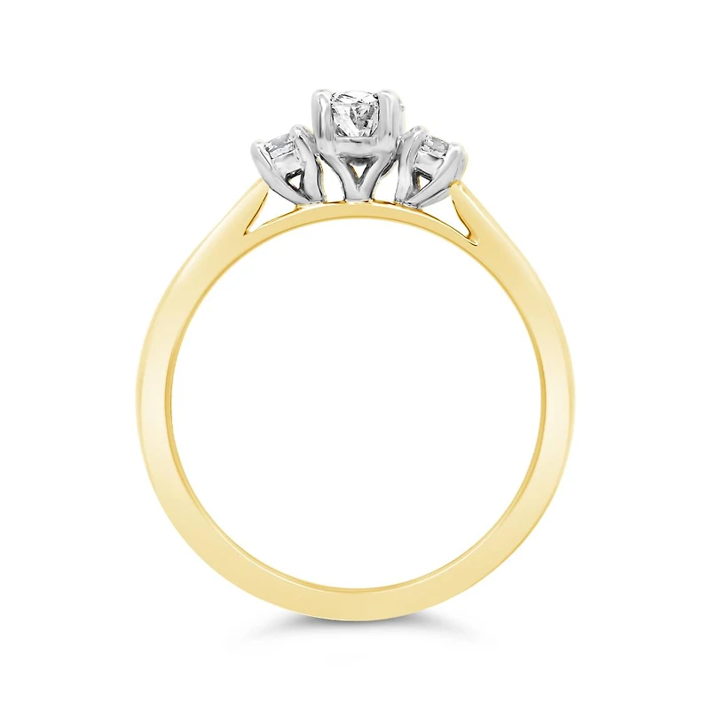 Glacier Fire 14K Yellow Gold Canadian 0.55CTW Diamond Three-Stone Ring