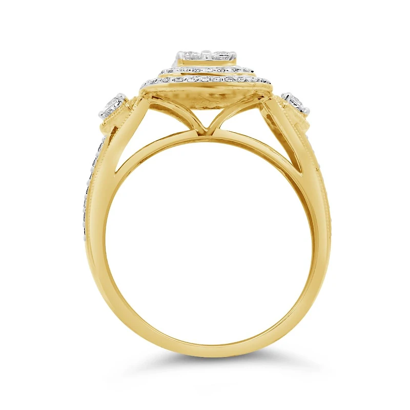10K Yellow Gold 0.95CTW Diamond Bridal Set