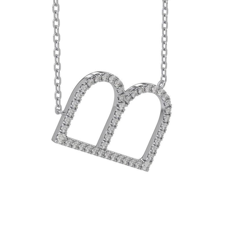 New Brilliance Sterling Silver Lab Grown 0.75CTW Diamond Initial "B" Necklace