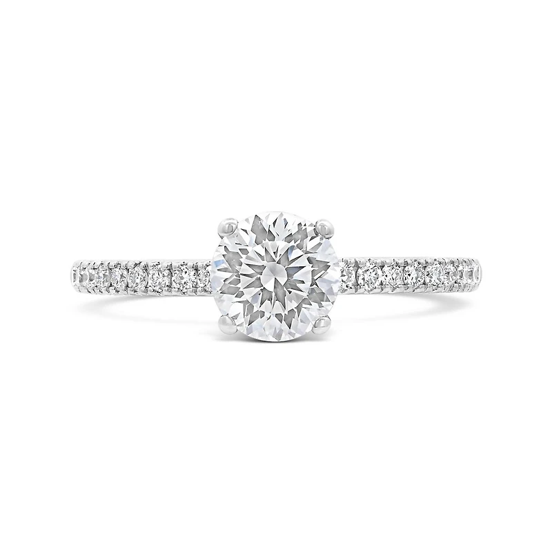 Blossom 14K White Gold Lab Grown 1.23CTW Diamond Solitaire Ring with Accents