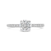 Blossom 14K White Gold Lab Grown 1.23CTW Diamond Solitaire Ring with Accents