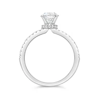 Blossom 14K White Gold Lab Grown 1.23CTW Diamond Solitaire Ring with Accents