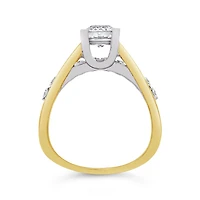 Blossom 14K Yellow Gold Lab Grown 1.65CTW Diamond Solitaire Ring with Accents