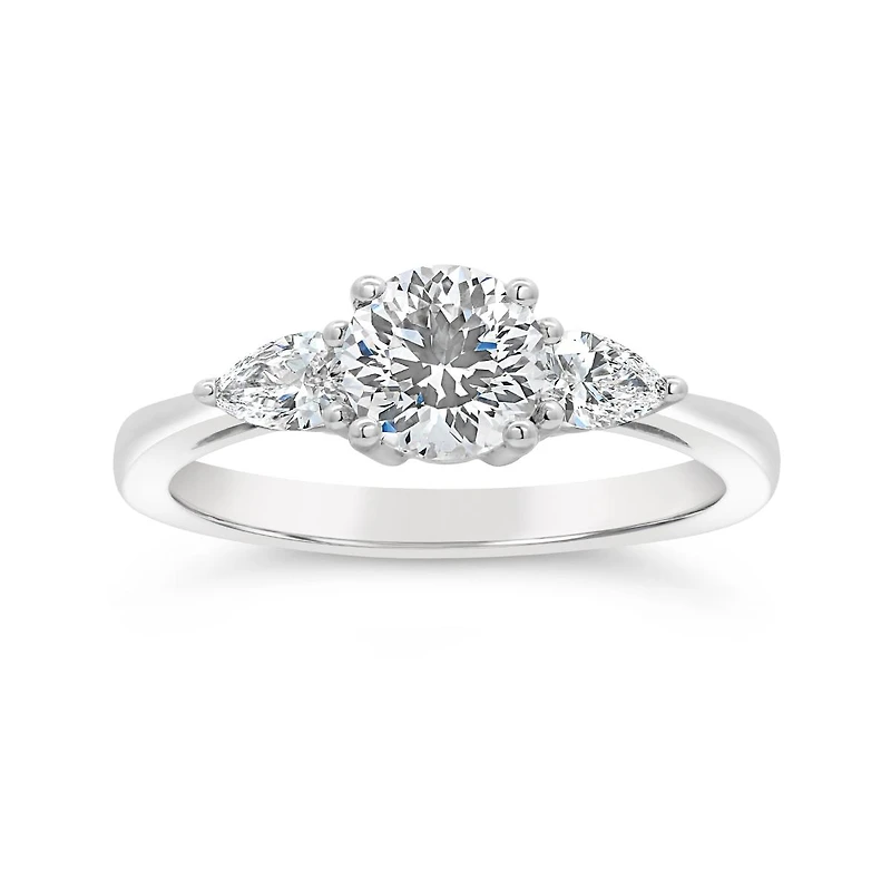 Blossom 14K White Gold Lab Grown 1.30CTW Diamond Three-Stone Ring
