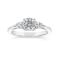 Blossom 14K White Gold Lab Grown 1.30CTW Diamond Three-Stone Ring