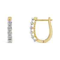 10K Yellow Gold Diamond Hoop Earrings
