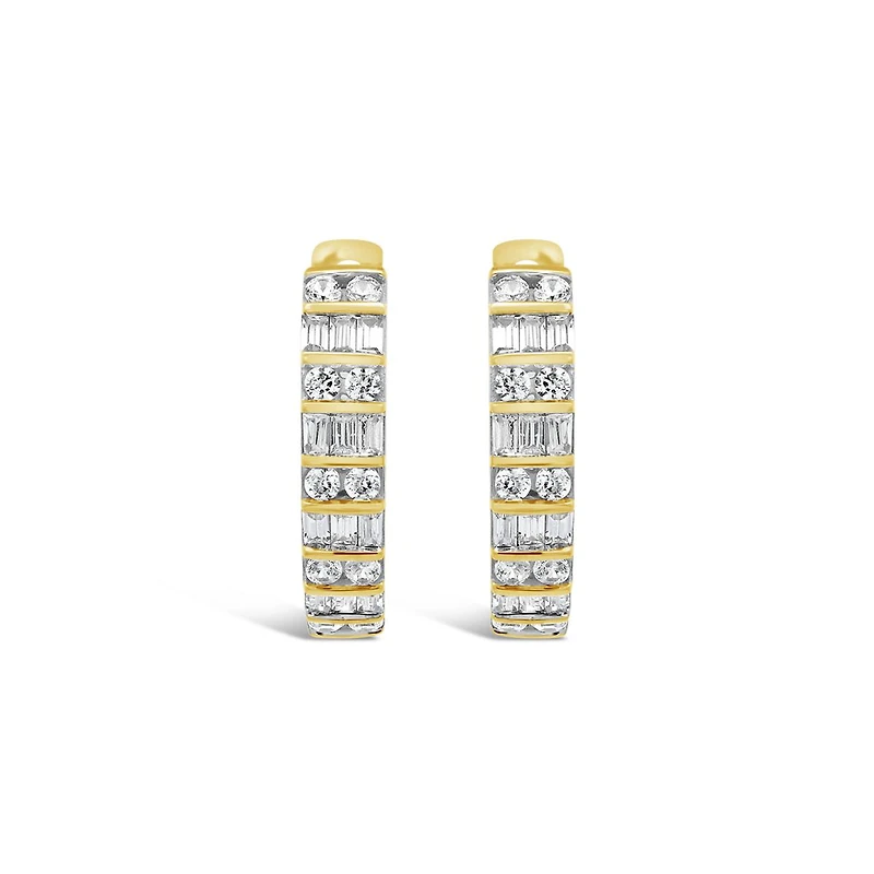 10K Yellow Gold 0.50CTW Diamond Hoop Earrings