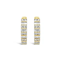 10K Yellow Gold 0.50CTW Diamond Hoop Earrings