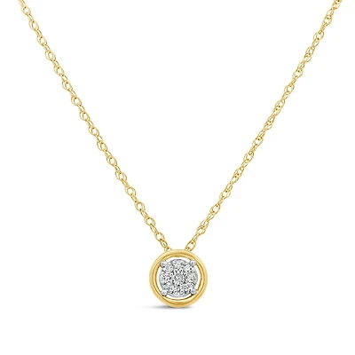 Bouquet 10K Yellow Gold Diamond Pendant