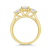New Brilliance 14K Yellow Gold Lab Grown 2.00CTW Oval Diamond Three-Stone Ring
