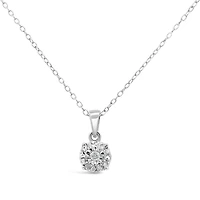 Sterling Silver Round Diamond Pendant